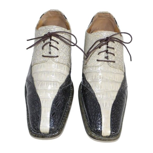 Expressions by RC gray & beige lace up dress shoes, oxfords men's size 10.5 - Picture 2 of 9